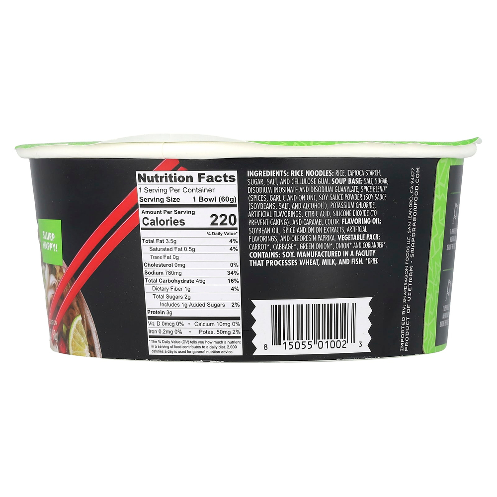 Snapdragon Foods, Говядина фо, 60 г (2,1 унции)