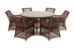 "Эспрессо-150 L" обеденная группа плетеная, цвет коричневый
