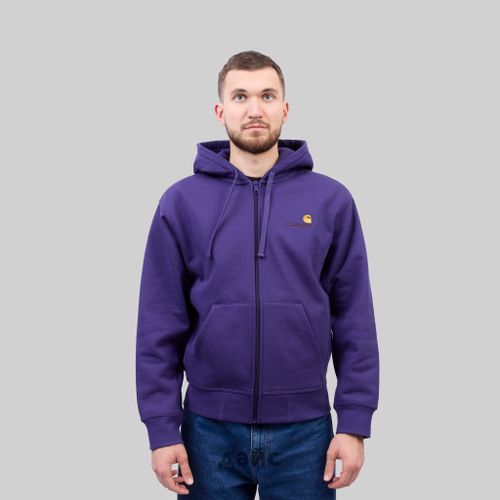 Толстовка мужская Carhartt WIP Hooded American Script Jacket артикул:I033063_aura - купить в магазине Дайс