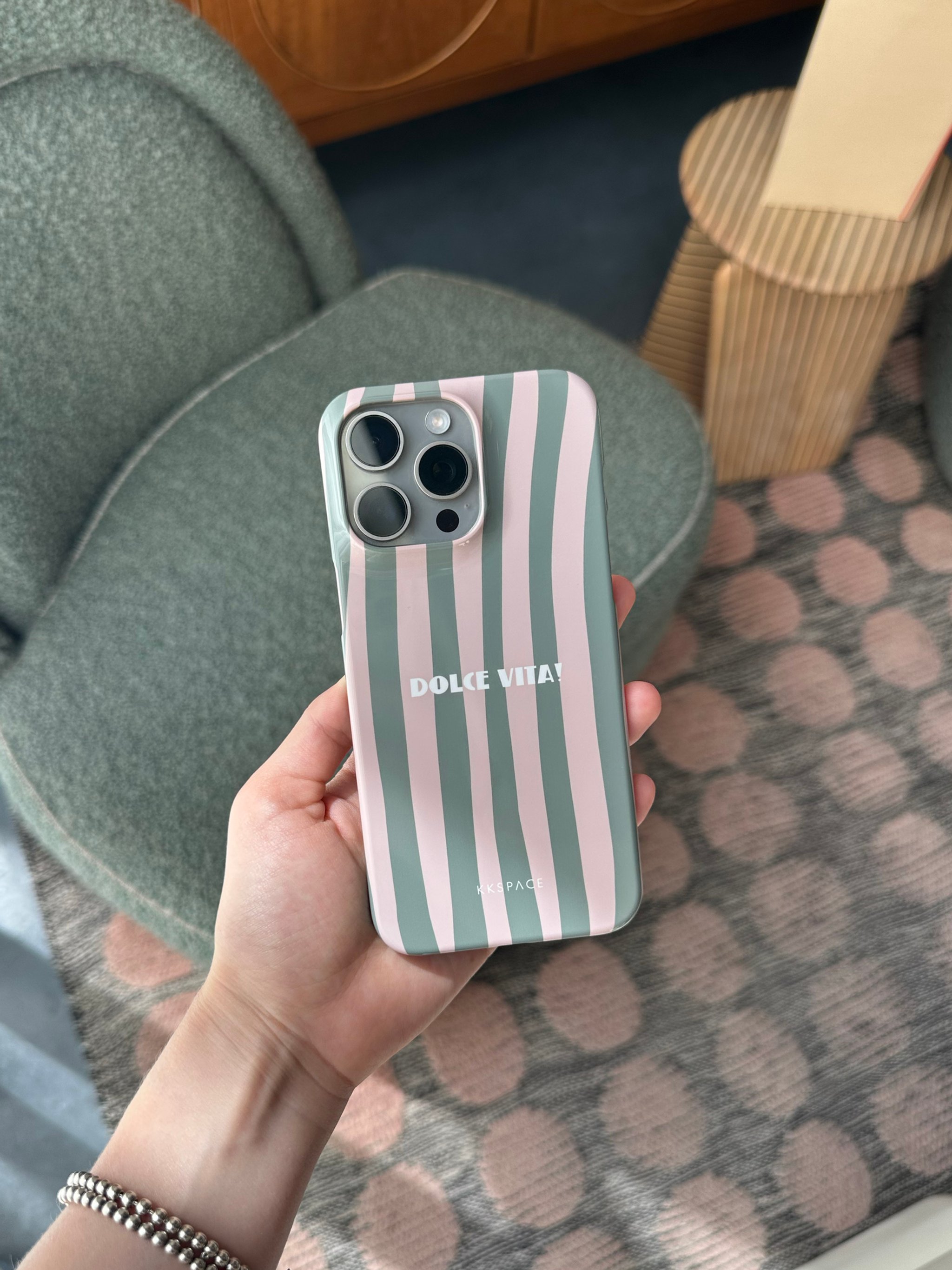 Чехол DOLCE VITA (розово-оливковый) для iPhone