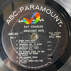 Винтажная виниловая пластинка LP Ray Charles Greatest Hits (USA 1962) Hit The Road Jack