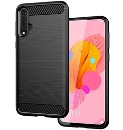 Чехол для Huawei Nova 5 (Nova 5 Pro) цвет Black (черный), серия Carbon от Caseport