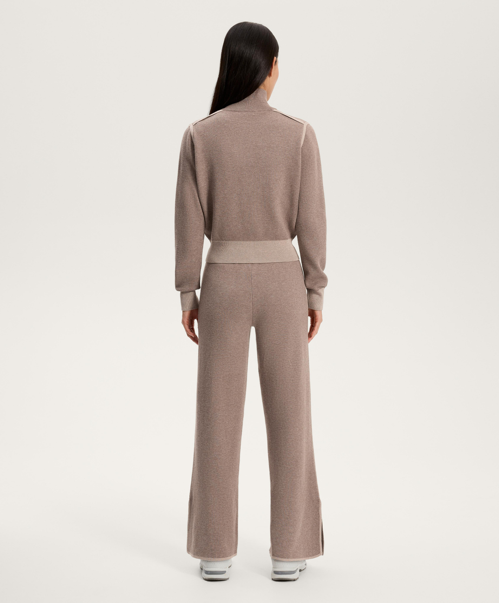 OYSHO Трикотажные брюки прямого кроя с контрастной окантовкой, норка