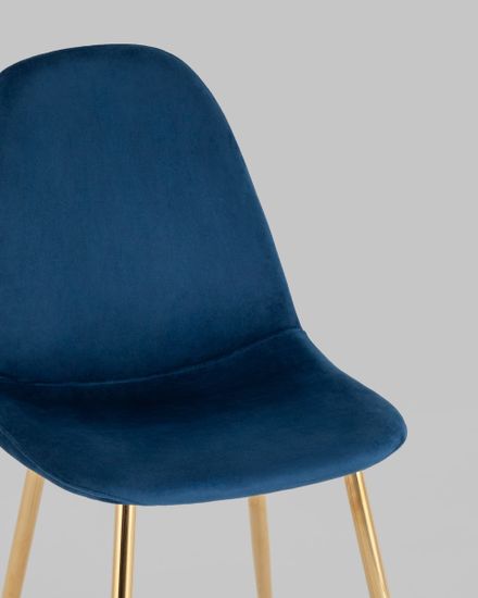 Стул Валенсия SN велюр темно-синий золотые ножки 4 шт.