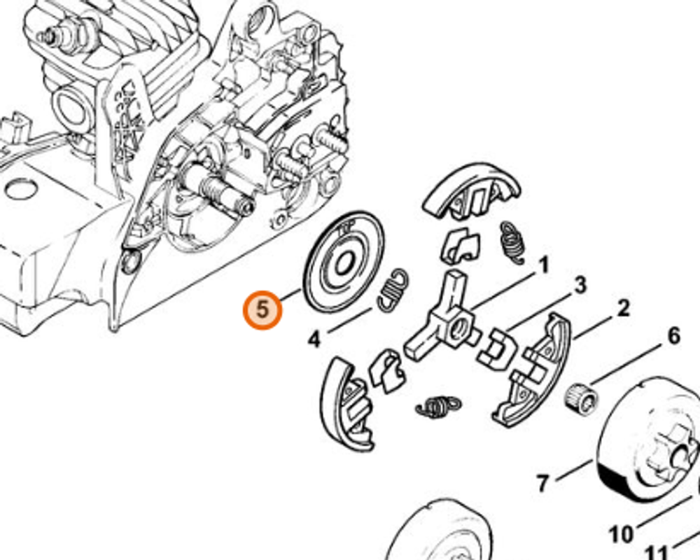 Защитный диск для бензопилы STIHL MS 210, 230, 250. арт.PJ25080 FARMERTEC (STIHL 1121 162 1001)