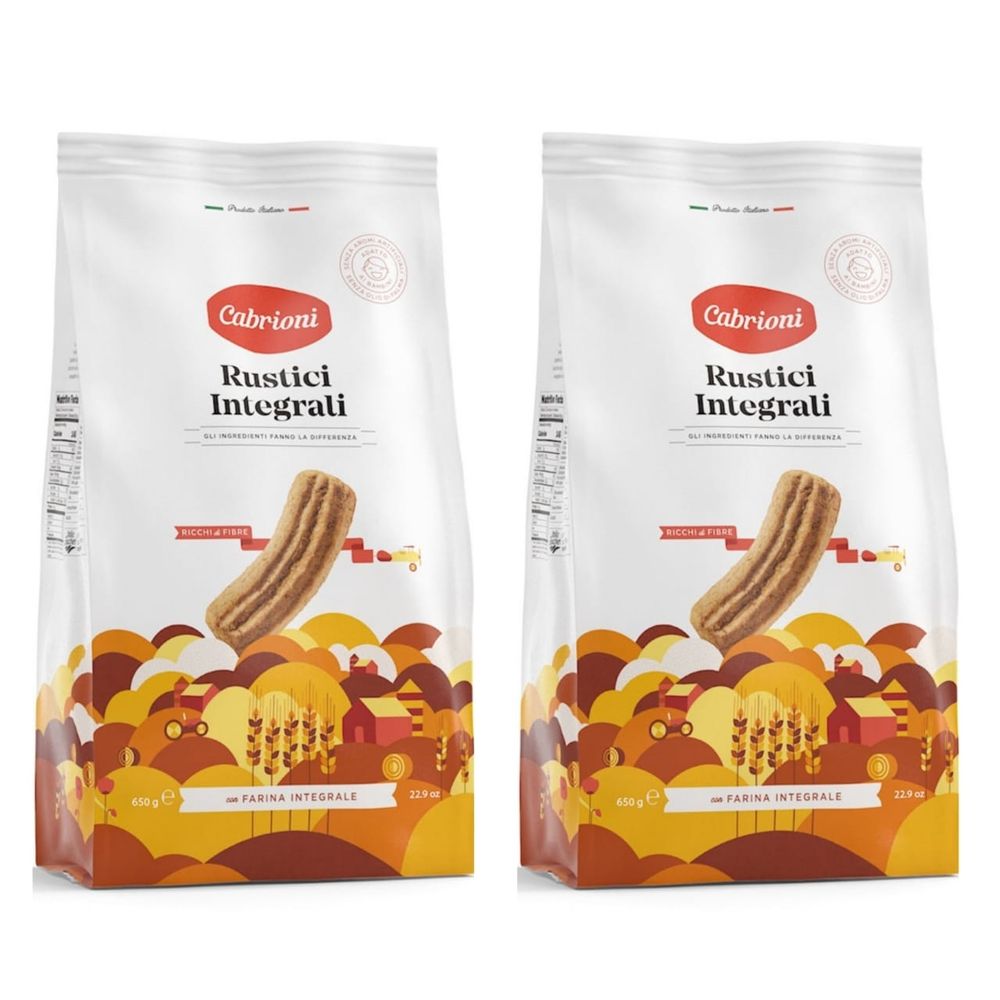Печенье Cabrioni Rustici Integrali цельнозерновое 650 г 2 шт
