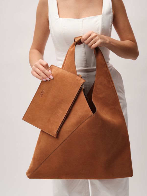 Замшевая сумка шоппер Luna DBR 31373 вуд