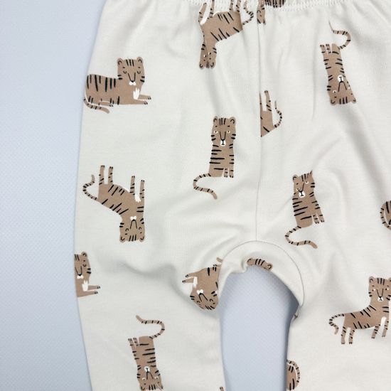 Штанишки хлопковые, Тигриная семья на бежевом
