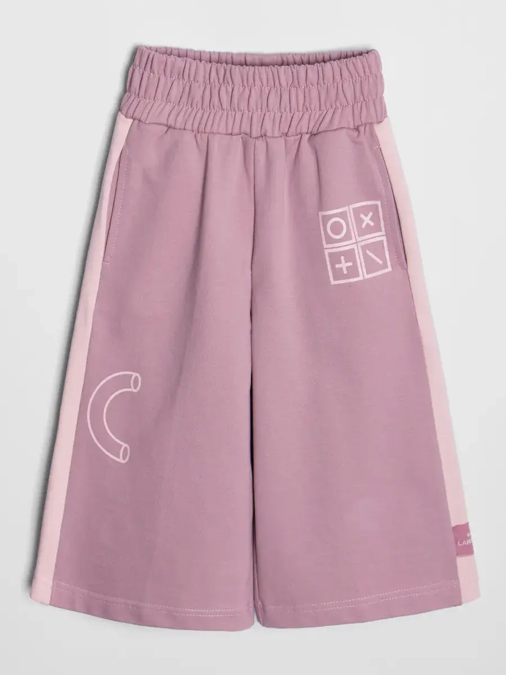 Летний костюм детский розовый, футболка и кюлоты