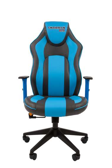 Кресло Chairman  game 23 Россия экопремиум серый/голубой