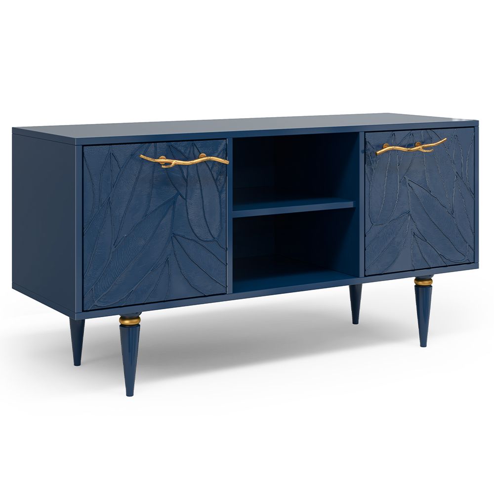 Тумба под ТВ Арт Колор leaves 117см Классик Голд Королевский синий