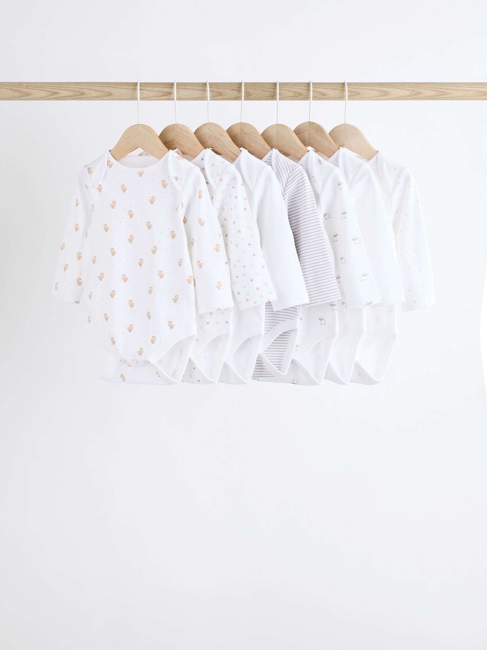 Боди с длинным рукавом для малышей Next K79-893, 7 шт., Белый