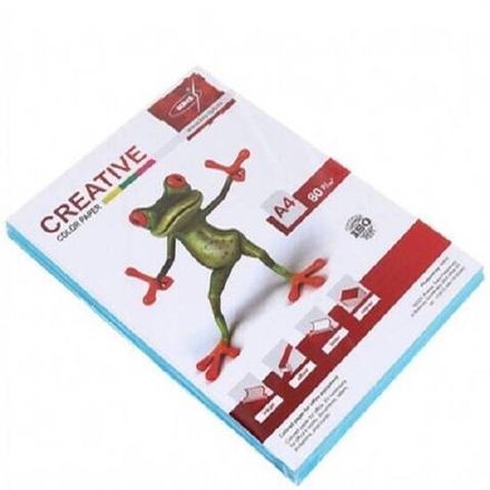 Бумага цветная А4, 80г/м2, Крис Medium, 100л, голубая
