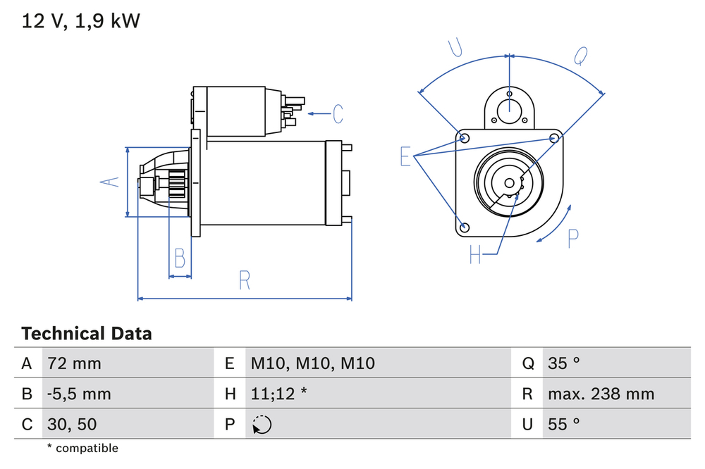 BOSCH - 0986025470-BOC - Starter - Povrat artikla narucenog iz Njemacke nije moguc.
