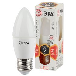 Лампа светодиодная ЭРА STD LED B35-9W-827-E27 9Вт свеча теплый белый свет Е27