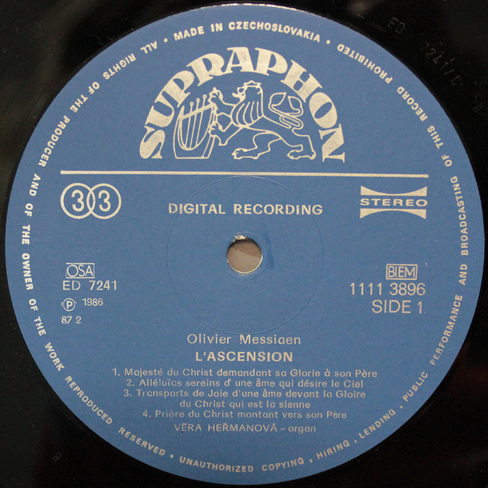 Vera Hermanova / Messiaen, Dupre, Alain: Organ Works (LP)