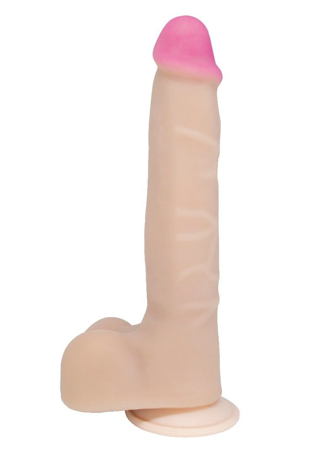 LOVETOY ANDROID II – фаллоимитатор на присоске с мошонкой, неоскин, телесный, 23 см (рабочая 19), Ø 4,2 см