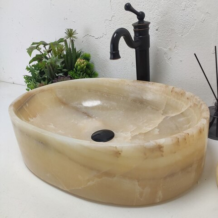 Раковина из оникса Oval Yellow OY-61585 (52*38*14)