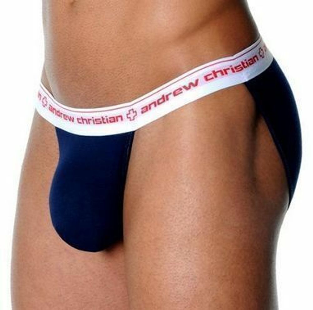 Мужские трусы брифы темно-синие Andrew Christian Almost Naked Extreme Brief Navy