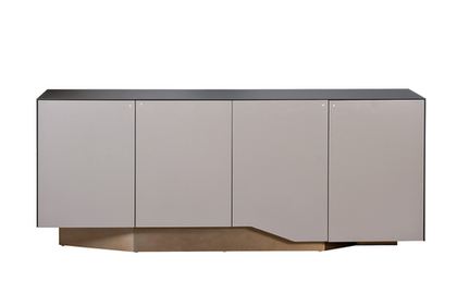 Комод со стеклянной столешницей 80x42x200см Garda Decor серый с бронзой