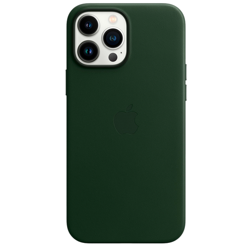 Кожаный чехол с поддержкой MagSafe Apple Leather Case для iPhone 13 Pro Max, Sequoia Green (Зеленая секвойя)