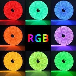 Неоновая лента RGB, 12 В, IP67, 20 метров, силиконовый корпус, синхронизация музыки, подходит для праздничных расцветок