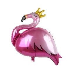 Шар (35""/89 см) Фигура, Фламинго в короне, Розовый, 1 шт. В200