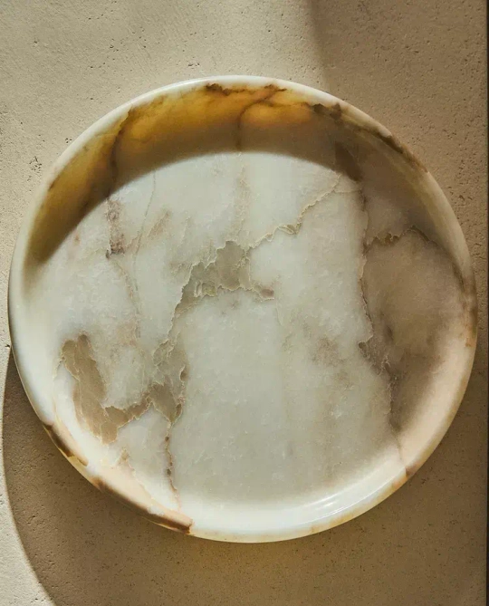 ZARA HOME ПОДНОС ДЛЯ ВАННОЙ КОМНАТЫ ИЗ МРАМОРА, ЭКРЮ