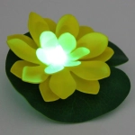 Растение водоплавающее «Кувшинка» d-10 см от контакта с водой, желтый с подсветкой (RGB)