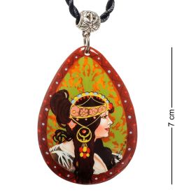 ШК-55/ 80-B Кулон из перламутра «Альфонс Муха»