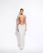 Юбка белая макси на низкой посадке