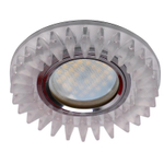 Светильник Ecola MR16 LD1661 3вт. GU5.3 Glass стекло круг с стразами гребенка подсветка, зеркало-хром 42x95 SK16RCEFB