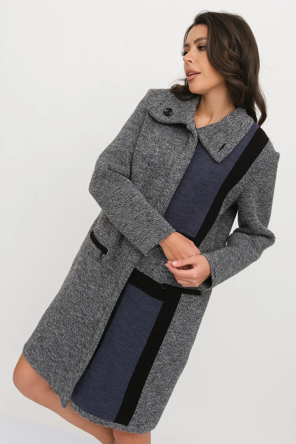 Кардиган В1849/ч/б-джинс