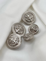 Пуговицы с якорем серебристые пластиковые