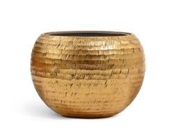 Кашпо TREEZ Effectory - Metal - Полусфера - Чеканное золото