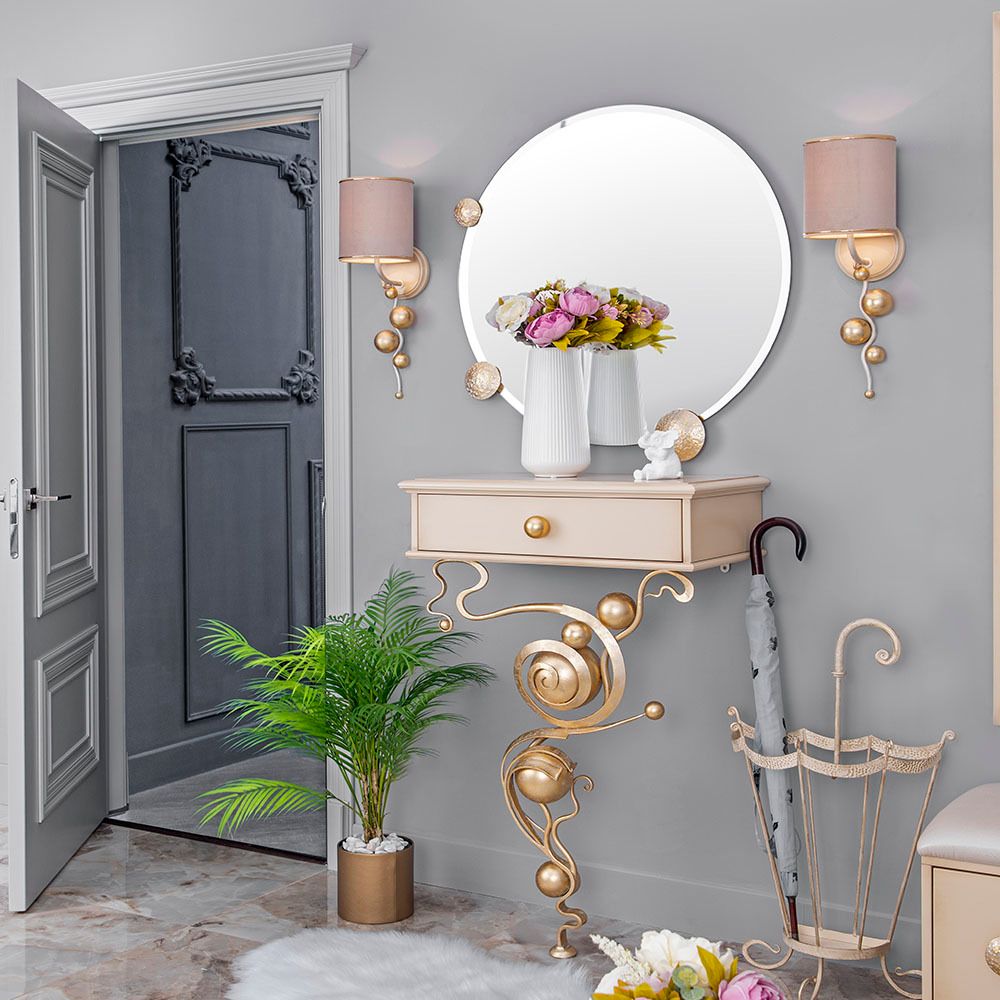 Бра настенный светильник Heri Айвори Мраморное золото с абажуром Терра Айвори