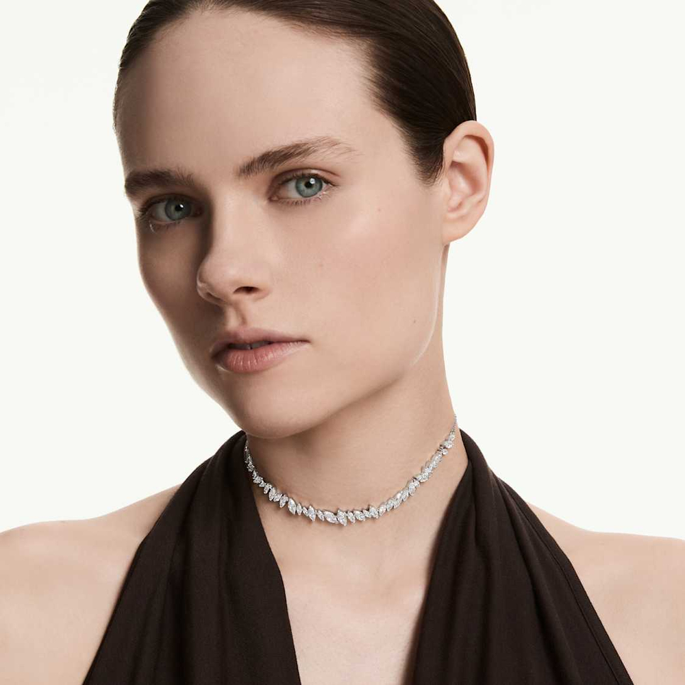 MESMERA:CHOKER NECKLACE WHI/RHS