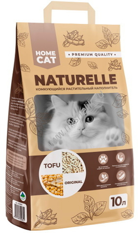 Комкующийся наполнитель HOMECAT NATURELLE Original растительный  для кошачьих туалетов 10л