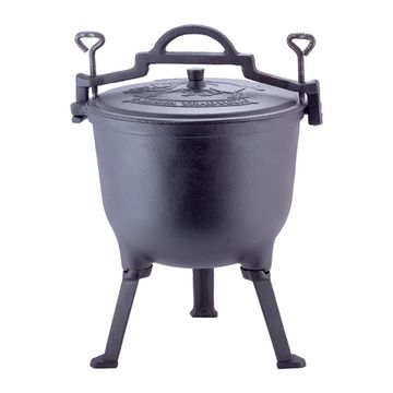 Котелок чугунный 10 л. на ножках с крышкой и креплениями Kamille KM-4802V