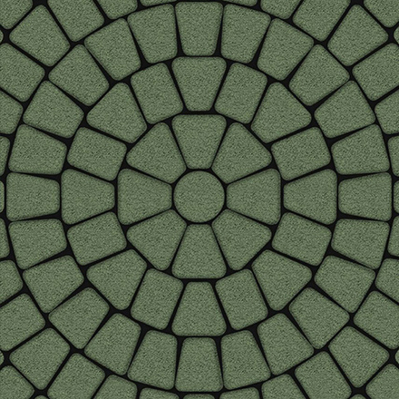 Тротуарная плитка КЛАССИКО (круг) - Гранит Зеленый, комплект из 3 видов плит