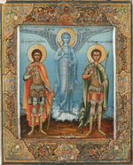 Икона святые Никита и Дмитрий на дереве на левкасе мастерская Иконный Дом