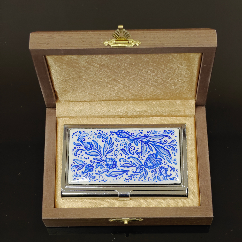 Визитница "Гжельские мотивы" (роспись Палех)