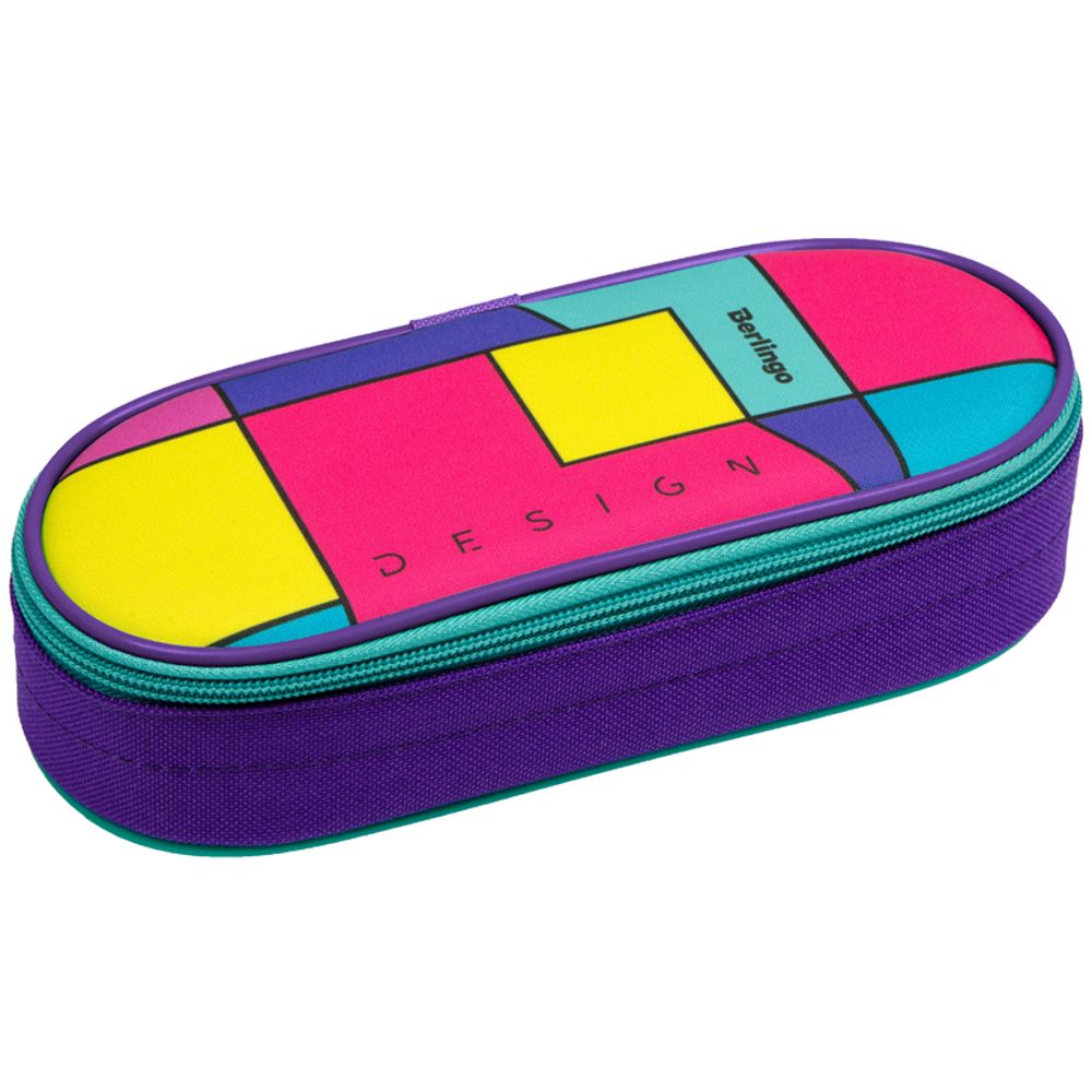 Пенал корпусный 1 отделение, 210*85*50 Berlingo "Pink blocks", полиэстер