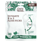 GuruNanda, Ultimate 2 in 1 Floss Picks, дикая мята, 40 шт.