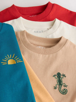 Футболка для мальчика Next E63-183, 5 шт., Песочный, Красный, Синий