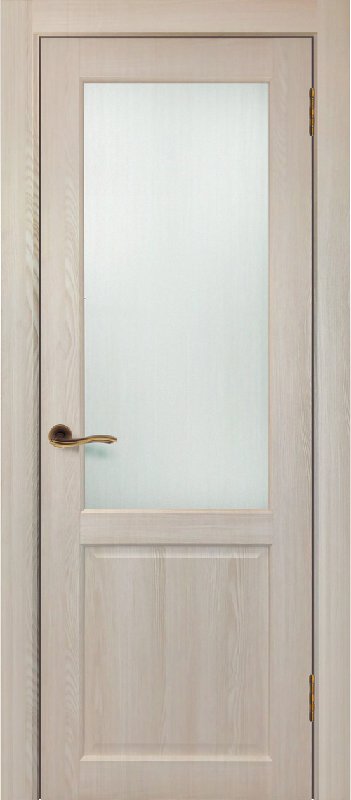 Межкомнатная дверь Рома 07 / Цвет Лиственница кремовая / Стекло "Сатинато" / Двери Верда