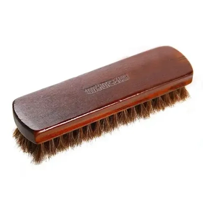 Щетка для обуви деревянная с натуральным ворсом «Уход», цвет коричневый,18см