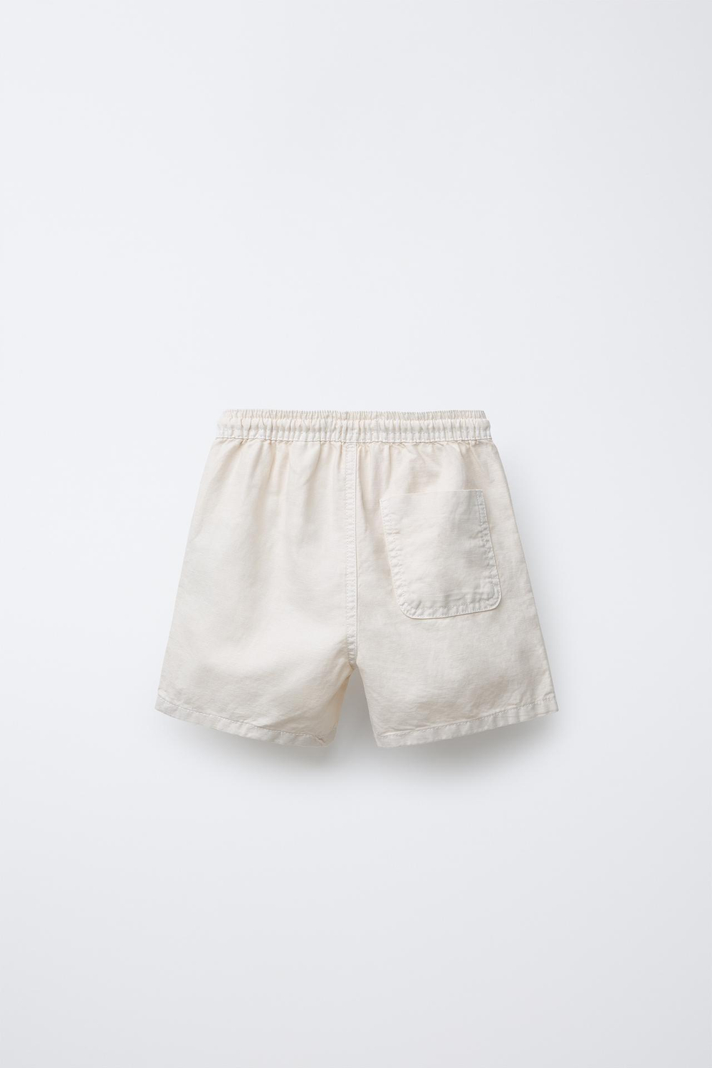 ZARA ШОРТЫ-БЕРМУДЫ ИЗО ЛЬНА И ХЛОПКА, ЭКРЮ