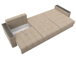 Диван прямой с декором Лига-049 НПБ Лонг, SEVEN 729 ВЕЛЮР бежевый