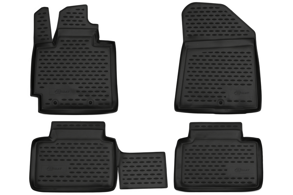 Коврики в салон для KIA Soul (II, II рестайлинг) 2014-2019, 4 шт. (Повышенная устойчивость, повышенная износостойкость) FORMAT.25.49.210